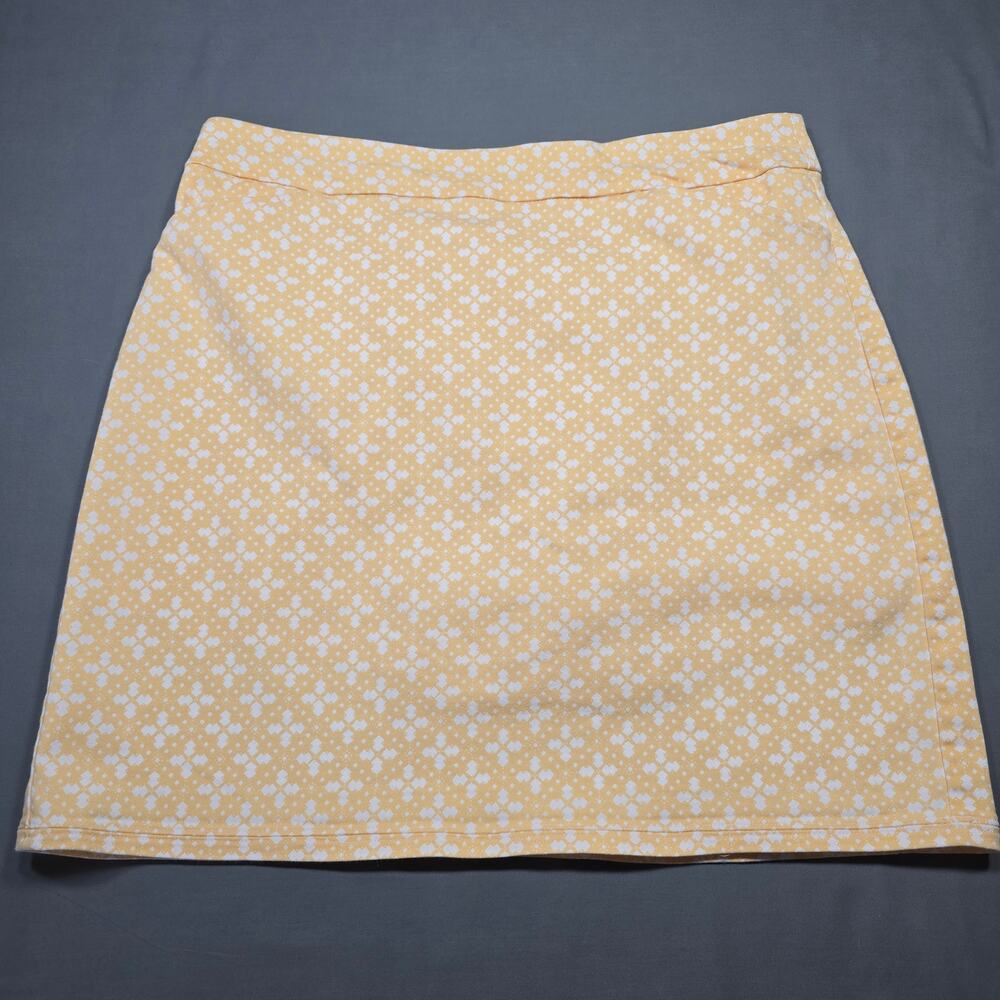 Croft Barrow Yellow White Geometric Mini Skirt Skort Stretch Activewear Women 12 - Picture 2 of 8